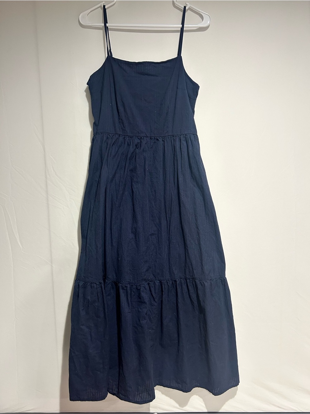 Women's Navy Spaghetti-Strap Tiered Maxi Dress